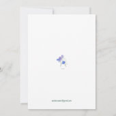 青いスイートピーの花お世話になりました サンキューカード (裏面)