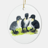 青いスウェーデンの子ガモ セラミックオーナメント (左)