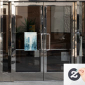 青いスカイライン ウィンドウサイン (オフィスドア)