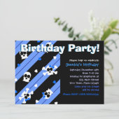 青いスカルおよびハートの誕生会 招待状 (スタンド正面)