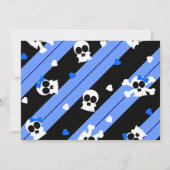 青いスカルおよびハートの誕生会 招待状 (裏面)