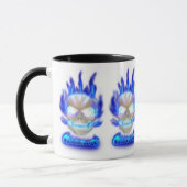 青いスカルのマグ マグカップ (左)