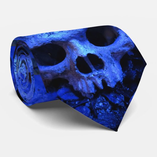 青いスカル ネクタイ (ロール)