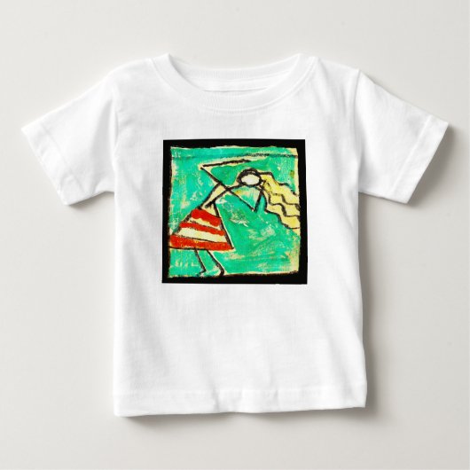 青いスカートのダンサー（エゴン・シーレの絵） ベビーTシャツ (正面)