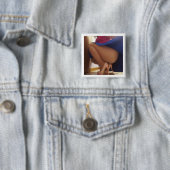 青いスカートのピーカブーボタン 缶バッジ (インサイチュ)