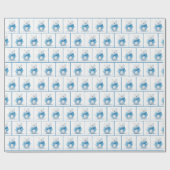 青いスカーフを付けたクリスマスポーラーベア ラッピングペーパー (フラット)