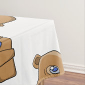 青いスカーフを着たテディベア テーブルクロス (インサイチュ)