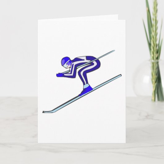 青いスキーは絶食します カード (正面)