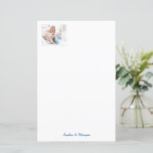 青いスクリプトの写真と名前 (スタンド正面)