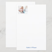 青いスクリプトの写真と名前 (正面/裏面)