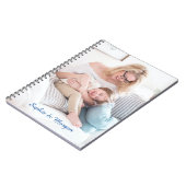 青いスクリプトの写真と名前 ノートブック (左側)