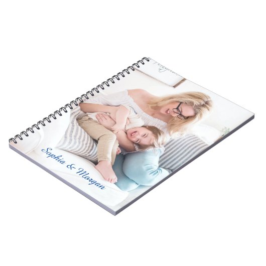 青いスクリプトの写真と名前 ノートブック (左側)