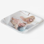 青いスクリプトの写真と名前 ペーパープレート (傾斜あり)