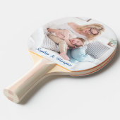 青いスクリプトの写真と名前 卓球ラケット (正面アングル)