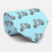 青いスクーターのタイ ネクタイ (ロール)
