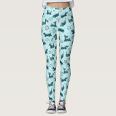 青いスコットランドテリアのスコッチテリアの小犬スコットランドペット レギンス (正面)