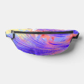 青いスタイリッシュピンクの抽象芸術羽 ファニーパック (レイダウン)