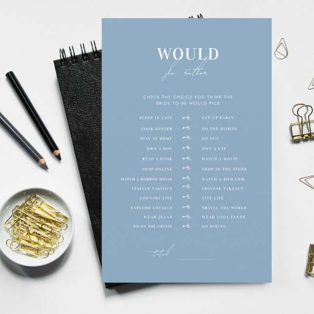 青いスタイリッシュブライダルシャワーは彼女はむしろゲームをする (クリエイターアップロード済み)