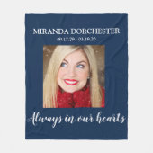 青いスタイリッシュ写真記念の献上品 フリースブランケット (正面)