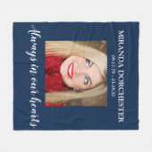 青いスタイリッシュ写真記念の献上品 フリースブランケット (正面(横))