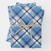 青いスタイリッシュ格子状デザイン ラッピングペーパーシート (インサイチュ)