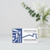 青いスタイリッシュHandyman Tools Layer Builder 名刺 (スタンド正面)