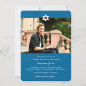 青いスターモダンズオブデイビッドバー(ユダヤ教の)バル・ミツバー写真 招待状 (正面)