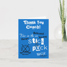 青いスティックとパックの時間に感謝の気持ちを伝える サンキューカード