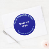 青いステッカーのラウンドパターンタグライン文字 ラウンドシール (封筒)