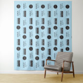 青いステップ＆リピート３　企業スポンサーロゴ タペストリー (インサイチュ)