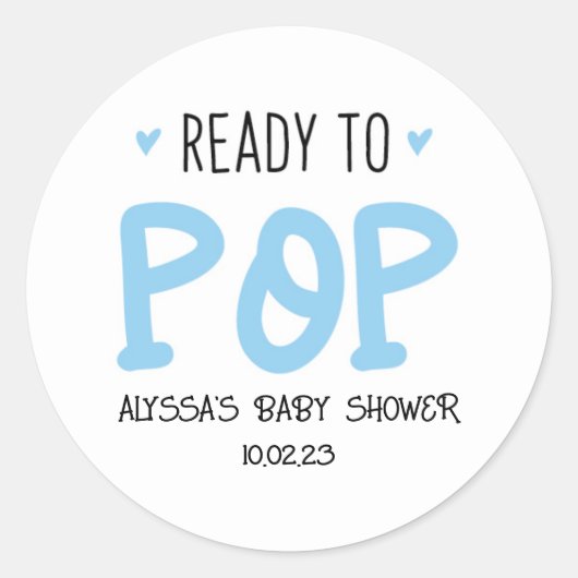 青いステッポップ・アートのカー ラウンドシール (正面)