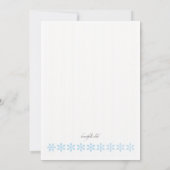 青いステンシル花フレーム 招待状 (裏面)