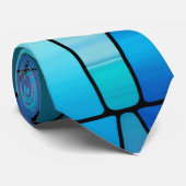 青いステンドグラスのタイ芸術的 – 見フォーマルた目 ネクタイ (ロール)