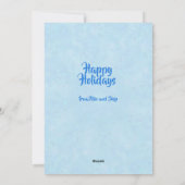 青いステンドグラスのハムスタークリスマス シーズンカード (裏面)