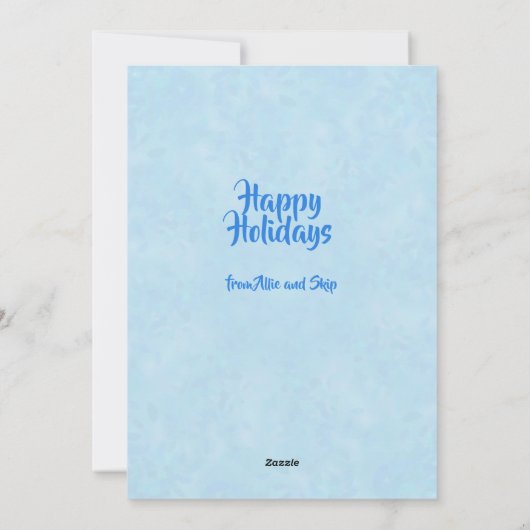 青いステンドグラスのハムスタークリスマス シーズンカード (裏面)