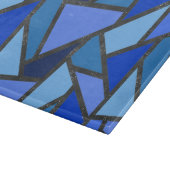 青いステンドグラス模様の色合い カッティングボード (角)