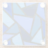 青いステンドグラス模様の色合い ガラスコースター (裏面)