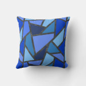 青いステンドグラス模様の色合い クッション (裏面)