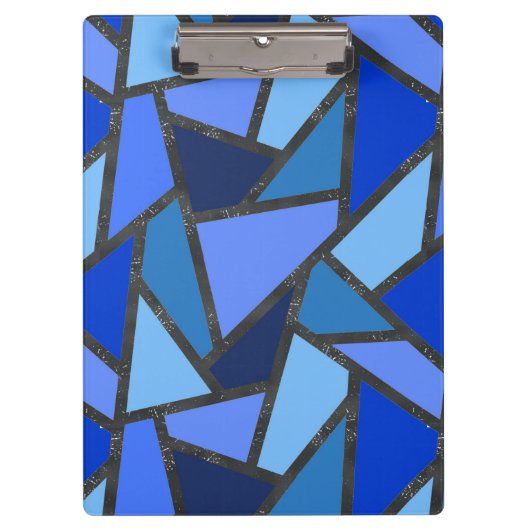 青いステンドグラス模様の色合い クリップボード (正面)