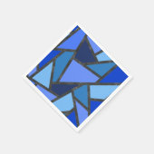 青いステンドグラス模様の色合い スタンダードカクテルナプキン (角)