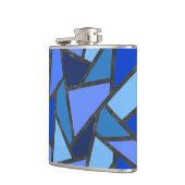 青いステンドグラス模様の色合い フラスク (左)