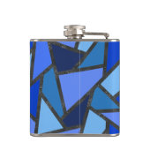 青いステンドグラス模様の色合い フラスク (裏面)