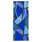 青いステンドグラス模様の色合い ワインギフトバッグ (裏面)