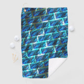 青いステンドグラゼット、グレーテッドまたは傾いたレンガの効果 ゴルフタオル (インサイチュ)