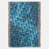 青いステンドグラゼット、グレーテッドまたは傾いたレンガの効果 スローブランケット (正面縦)