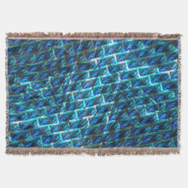青いステンドグラゼット、グレーテッドまたは傾いたレンガの効果 スローブランケット