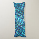 青いステンドグラゼット、グレーテッドまたは傾いたレンガの効果 ボディピロー (裏面 (縦))