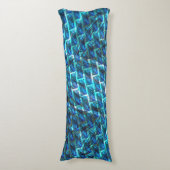 青いステンドグラゼット、グレーテッドまたは傾いたレンガの効果 ボディピロー (正面縦)