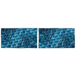 青いステンドグレーズ、グラートまたは傾いたレンガスタイル 枕カバー