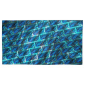 青いステンドグレーズ、グラートまたは傾いたレンガスタイル 枕カバー (正面左)